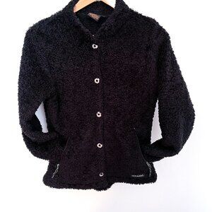 Ariat Fuzzy Black Snap Closure Fleece Jacket Size Small